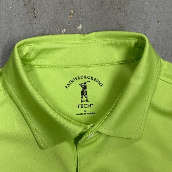 Fairway & Greene Tech Pebble Beach Golf Links Polo Shirt Stretch Yellow Small - Picture 5 of 7